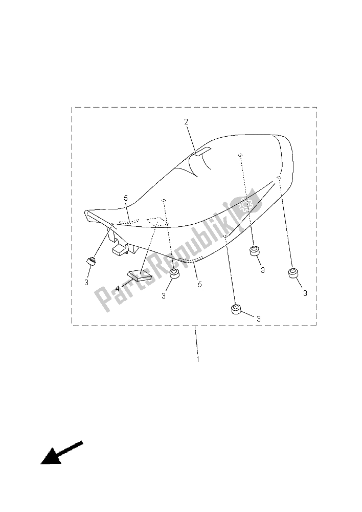 All parts for the Seat of the Yamaha YFM 700R 2015