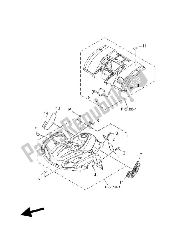 Toutes les pièces pour le Emblème Et étiquette du Yamaha YFM 350 Grizzly 2X4 2007