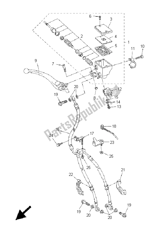 All parts for the Front Master Cylinder of the Yamaha FZ1 N Fazer 1000 2011