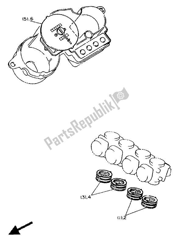 All parts for the Alternate (intake-meter) of the Yamaha FZR 1000 1991