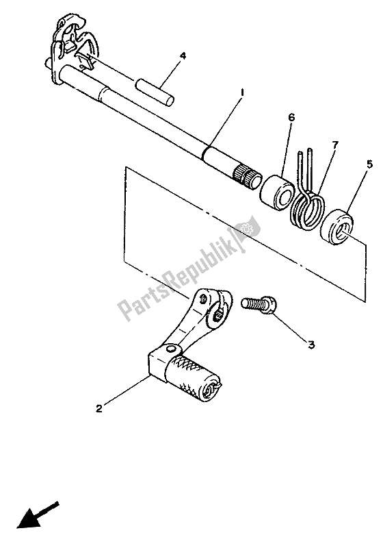 All parts for the Shifter of the Yamaha YZ 250 1986