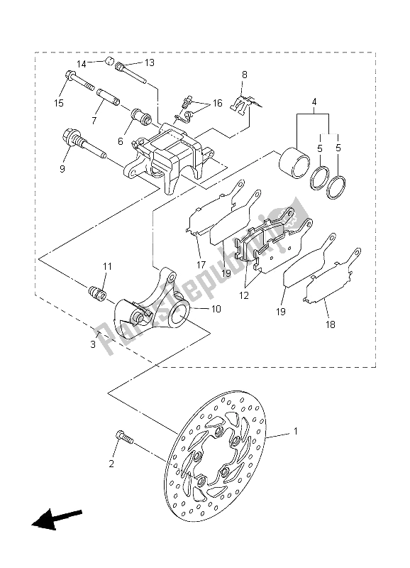 Tutte le parti per il Pinza Freno Posteriore del Yamaha YZF R1S 1000 2006