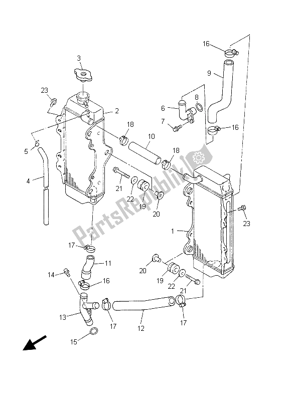 Toutes les pièces pour le Tuyau De Radiateur du Yamaha YZ 450F 2003