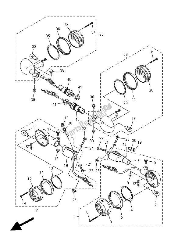 Tutte le parti per il Luce Lampeggiante del Yamaha XVS 125 Dragstar 2001