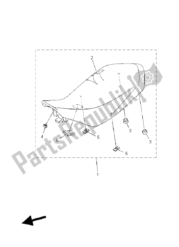 All parts for the Seat of the Yamaha YFM 700R 2008