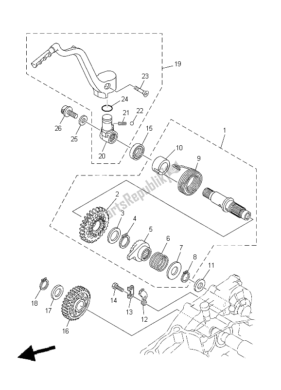 Tutte le parti per il Antipasto del Yamaha WR 250F 2004