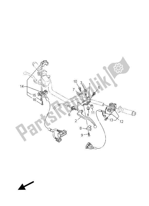 All parts for the Handle Switch & Lever of the Yamaha MT 09A 900 2015