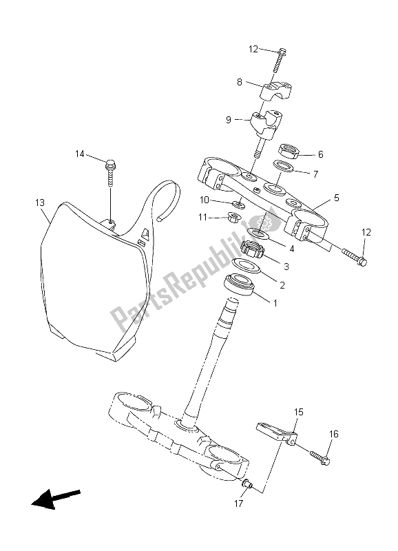 Todas las partes para Direccion de Yamaha YZ 250F 2006