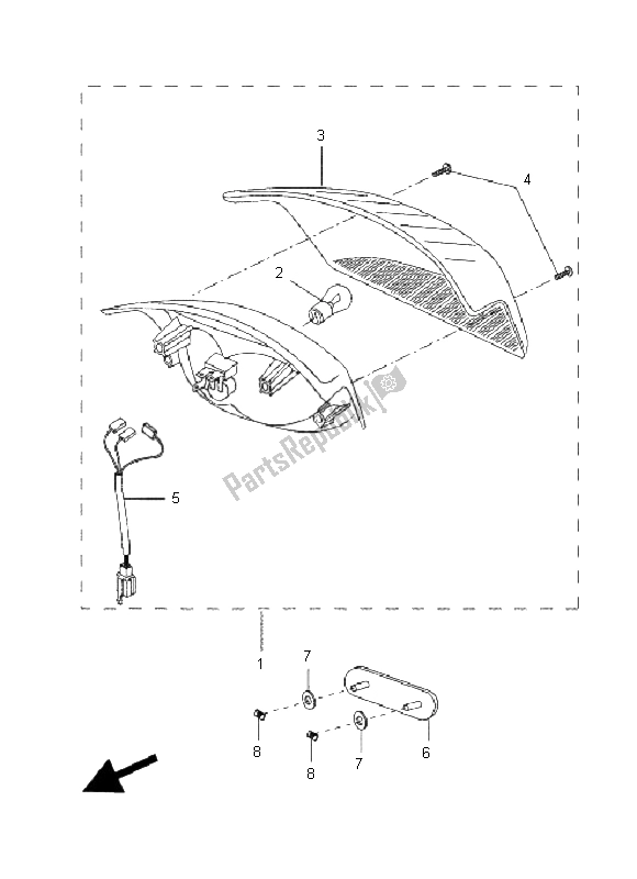 All parts for the Taillight of the Yamaha CW 50L BWS 2008