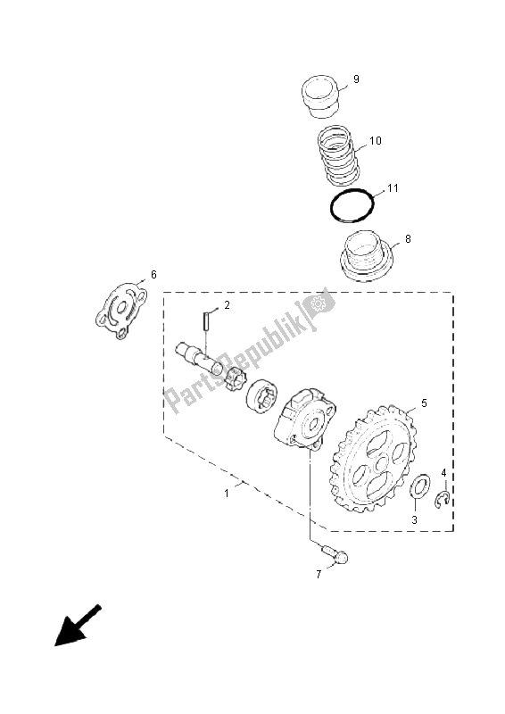 Alle onderdelen voor de Oliepomp van de Yamaha XC 125 Cygnus 2005