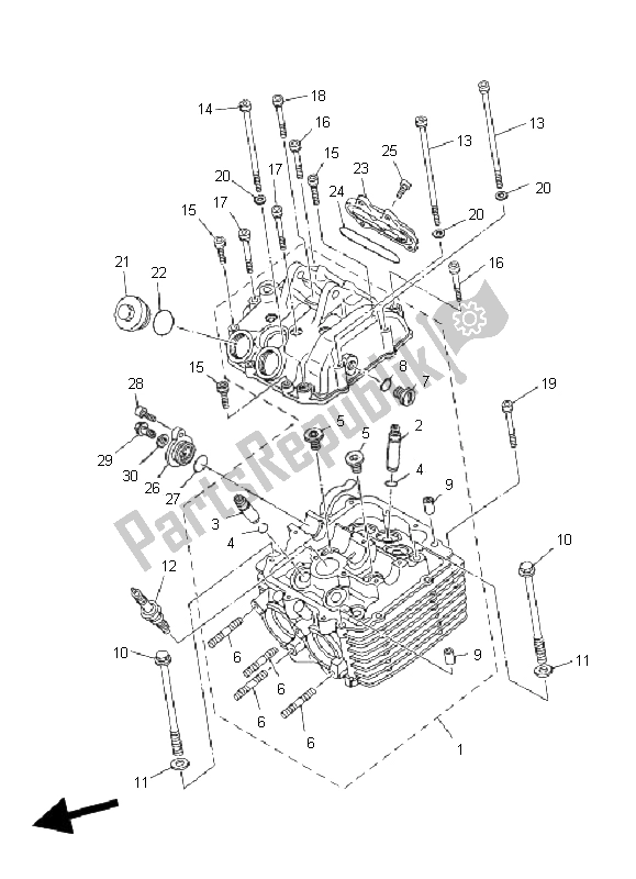 Todas las partes para Cabeza De Cilindro de Yamaha YFM 660 FA Grizzly 2005