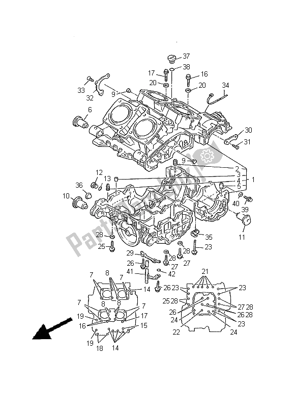 Todas las partes para Caja Del Cigüeñal de Yamaha XVZ 1300A Royalstar 2000