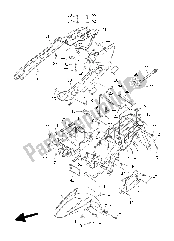 All parts for the Fender of the Yamaha FJR 1300A 2009