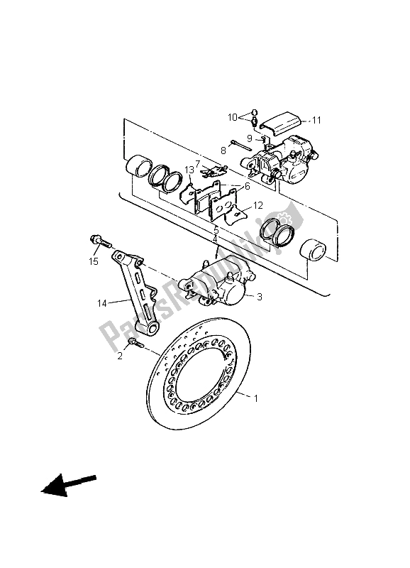 Toutes les pièces pour le étrier De Frein Arrière du Yamaha BT 1100 Bulldog 2004