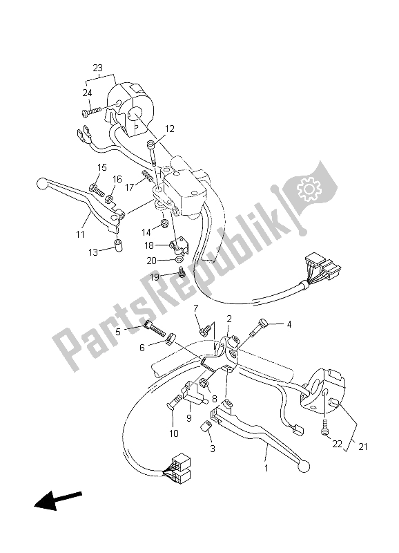 All parts for the Handle Switch & Lever of the Yamaha XVS 1100A Dragstar Classic 2006