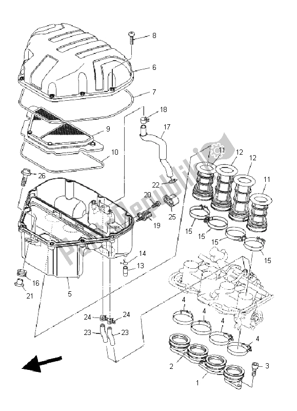 Tutte le parti per il Presa del Yamaha XJ6 NA 600 2011