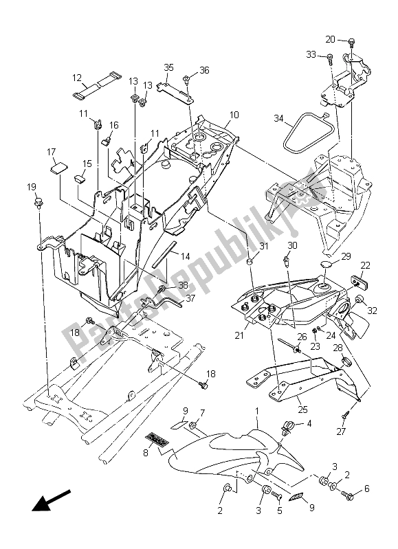 All parts for the Fender of the Yamaha XJ6 SA 600 2015