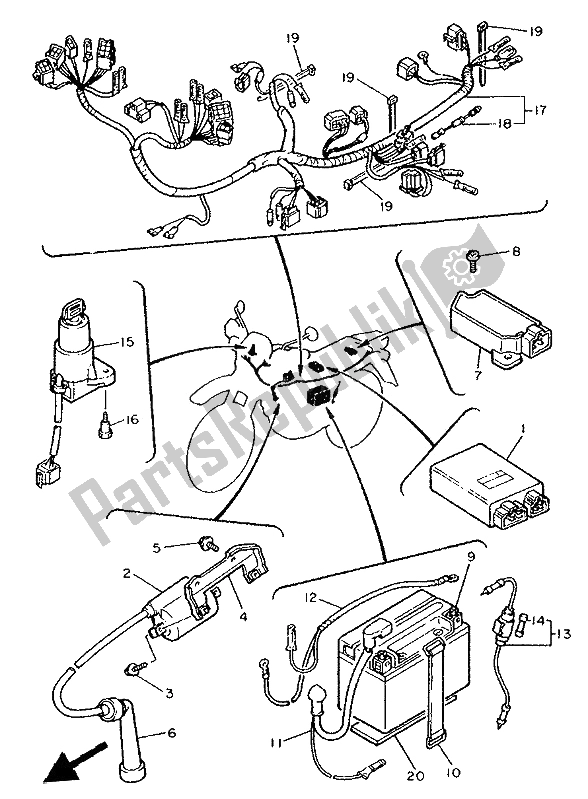 Tutte le parti per il Elettrico 1 del Yamaha XT 600E 1994