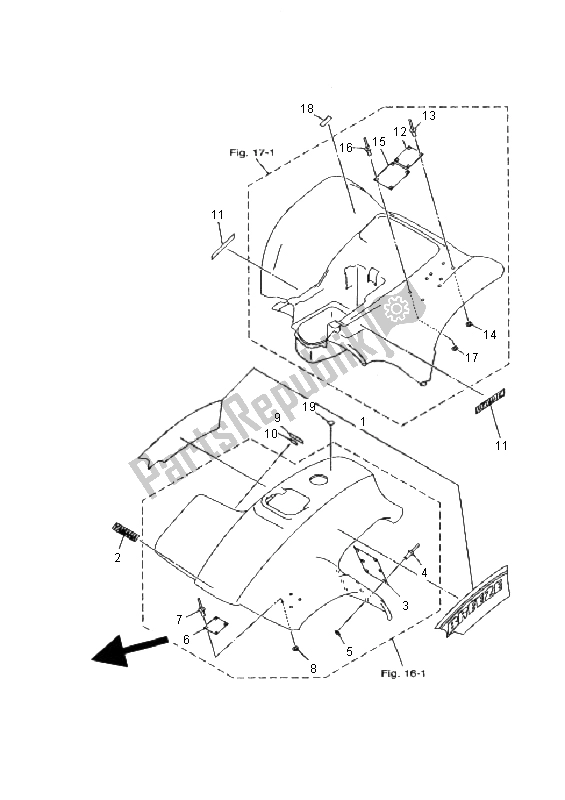 Tutte le parti per il Emblema Ed Etichetta del Yamaha YFM 125 Breeze 2001