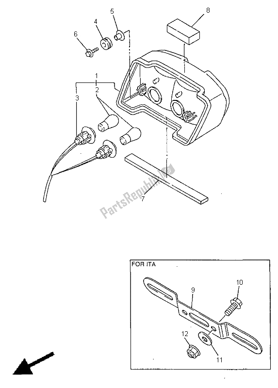 Todas as partes de Luz Traseira do Yamaha YZF 1000R Thunderrace 1998