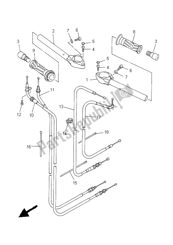 Wszystkie części do Uchwyt Kierownicy I Kabel Yamaha YZF R6 600 1999