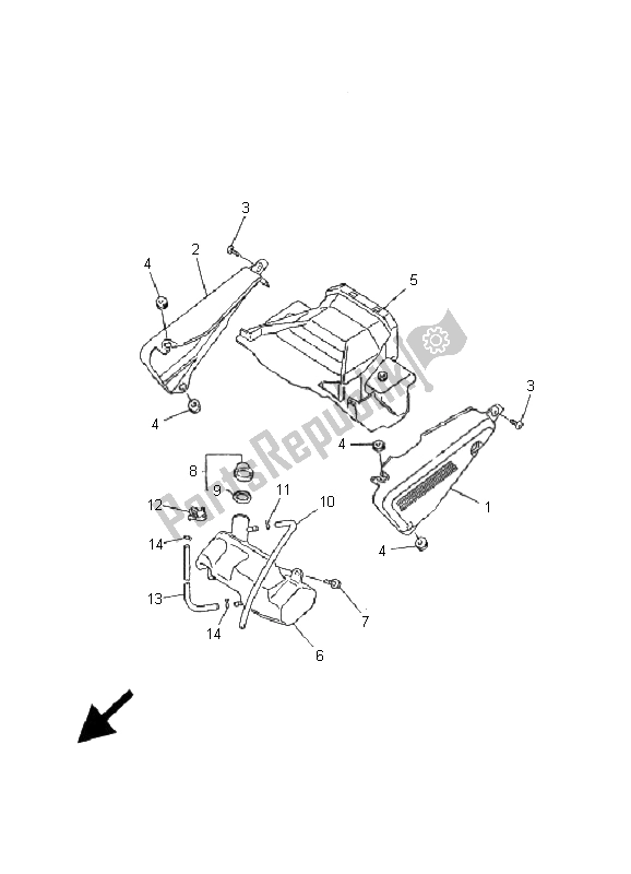 Toutes les pièces pour le Couvercle Latéral du Yamaha FZS 600S Fazer 2001