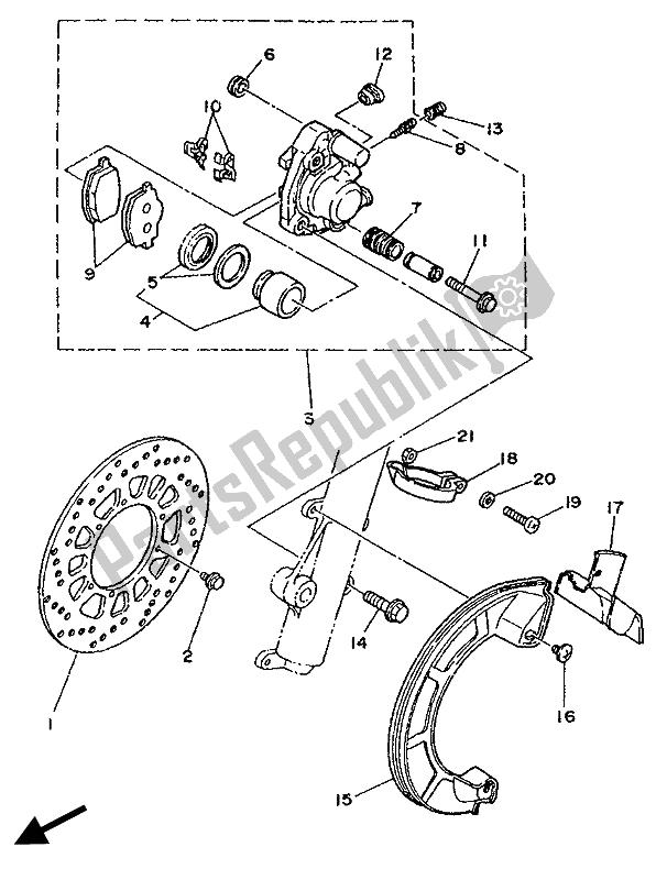 Todas las partes para Freno Delantero Y Pinza de Yamaha DT 125R 1989