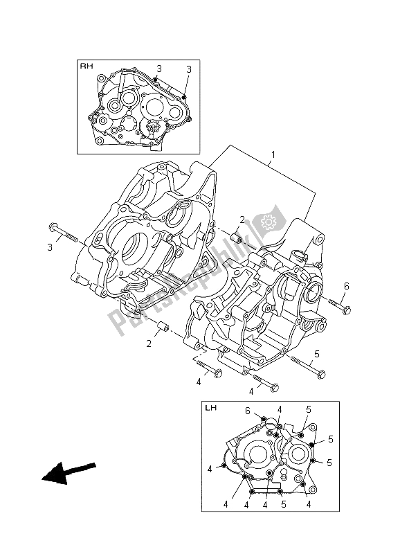 Todas las partes para Caja Del Cigüeñal de Yamaha WR 125R 2009