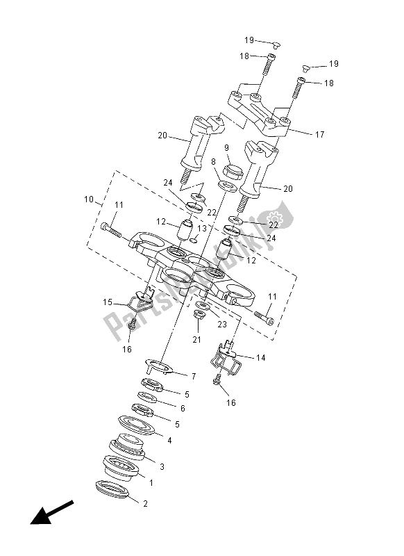 Todas las partes para Direccion de Yamaha FZ1 SA 1000 2012