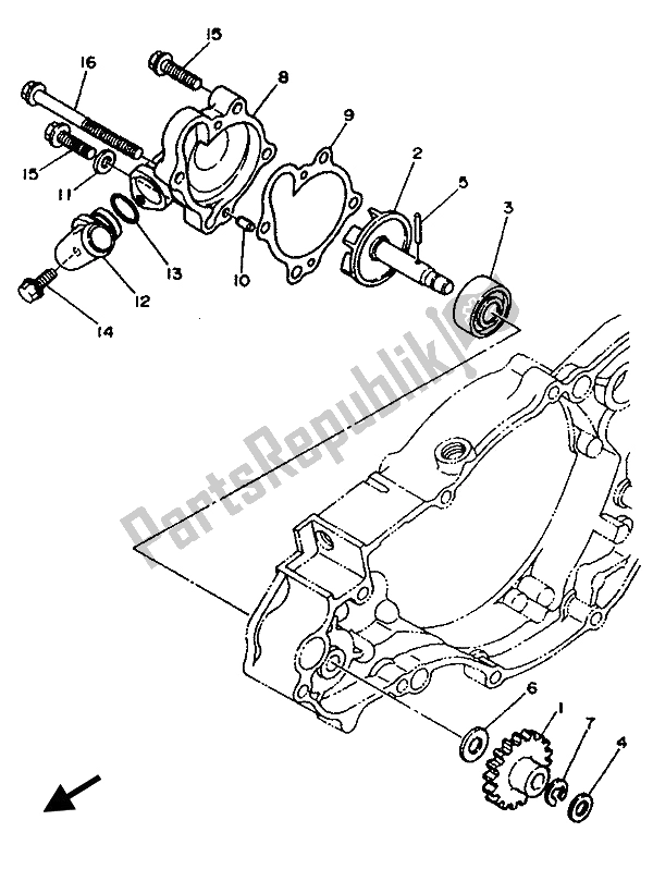 Toutes les pièces pour le Pompe à Eau du Yamaha YZ 250 LC 1992