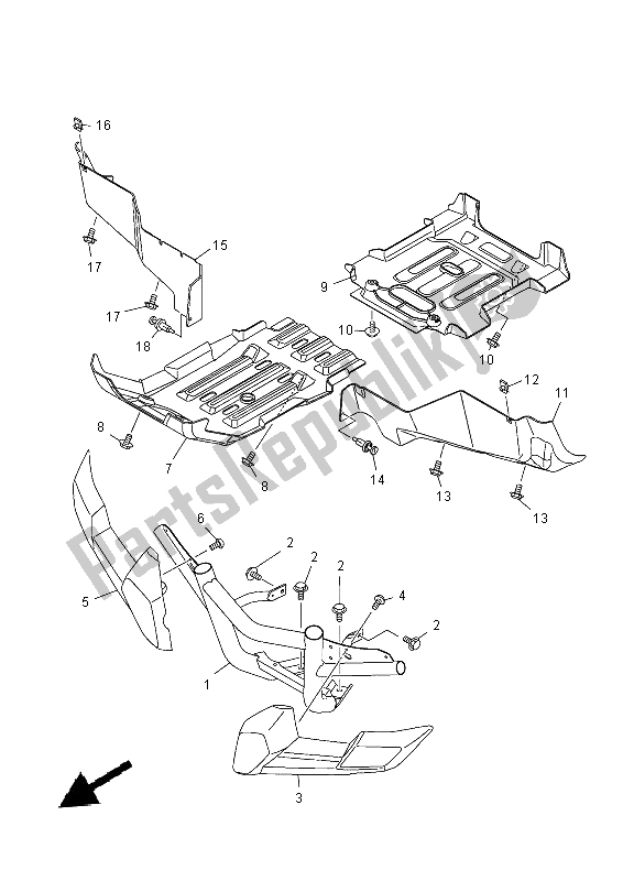 Todas las partes para Guardia de Yamaha YXM 700E 2014