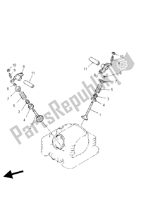 All parts for the Valve of the Yamaha YFM 125 Grizzly 2006