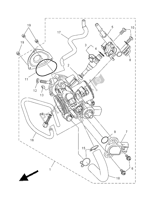 Tutte le parti per il Gruppo Corpo Farfallato 1 del Yamaha YFZ 450R 2012