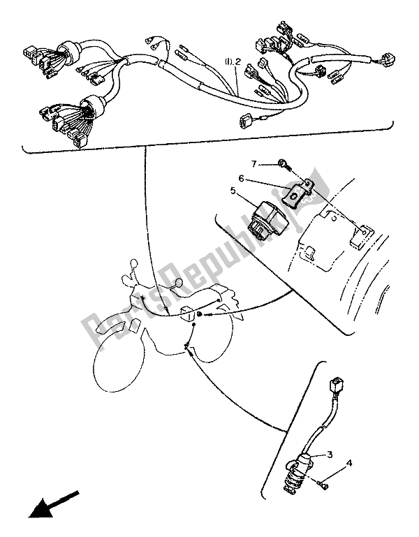 Todas las partes para Eléctrico 1 (para El Reino Unido) de Yamaha XT 600Z Tenere 1986