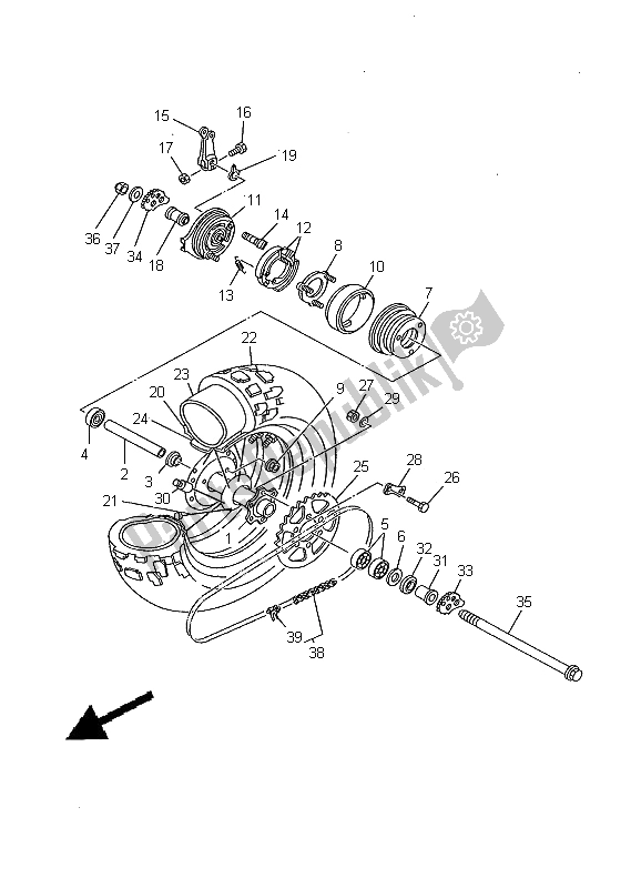 Todas las partes para Rueda Trasera de Yamaha TW 125 2000