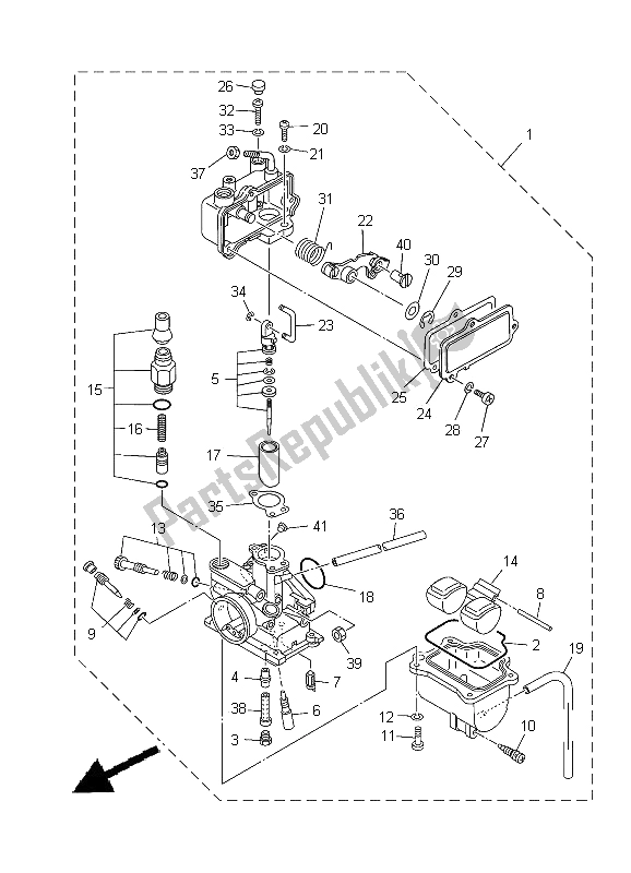 All parts for the Carburetor of the Yamaha TT R 110E 2012