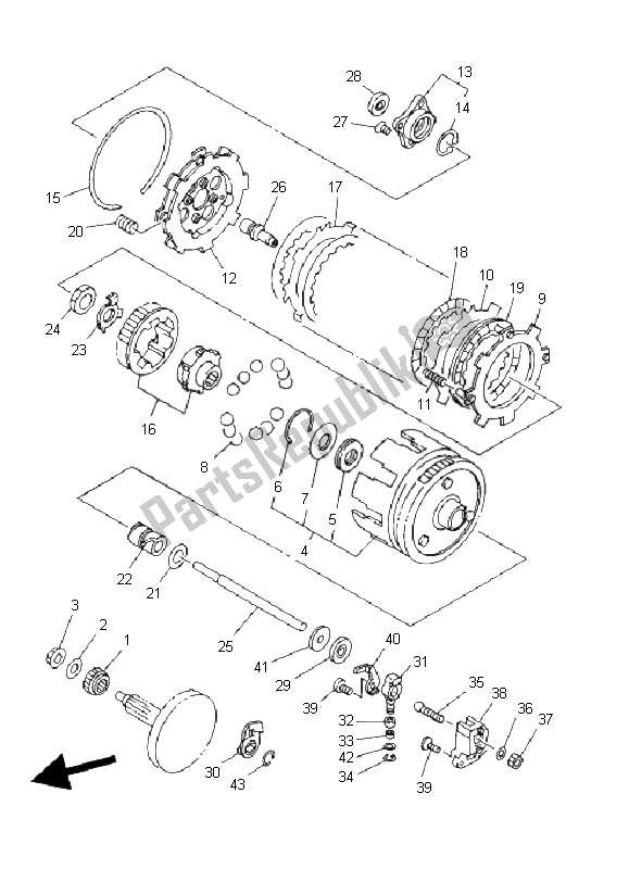 All parts for the Clutch of the Yamaha YFM 80R 2006