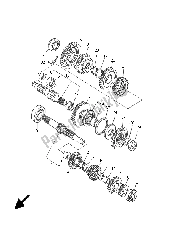 Tutte le parti per il Trasmissione del Yamaha YZF 1000R Thunderace 2001