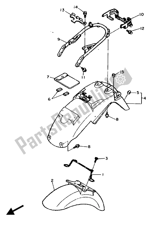 All parts for the Fender of the Yamaha FZ 750R 1989