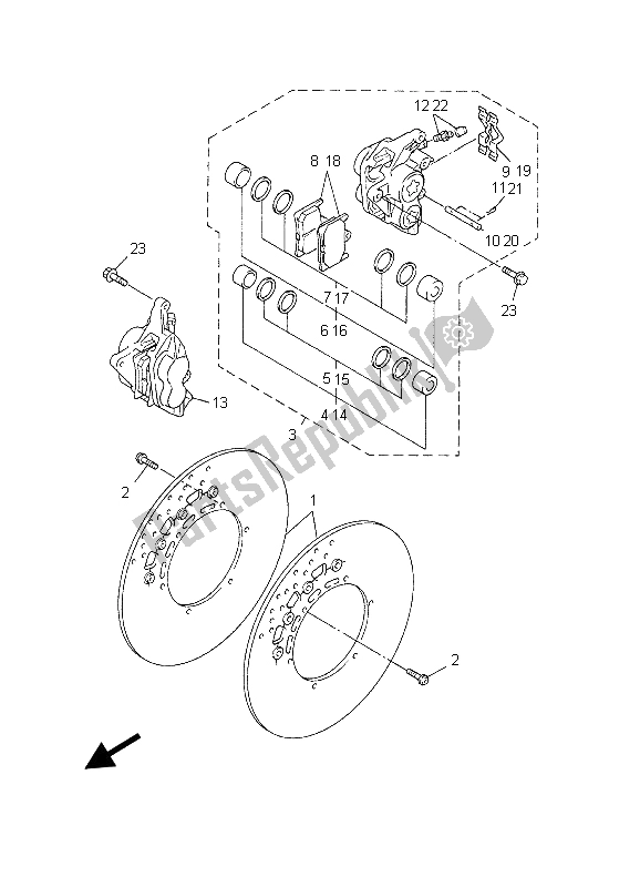 Tutte le parti per il Pinza Freno Anteriore del Yamaha YZF R1 1000 2003