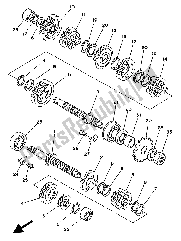 Toutes les pièces pour le Transmission du Yamaha YZ 125 1986