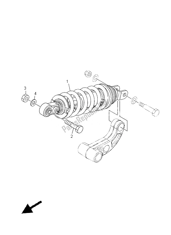 All parts for the Rear Suspension of the Yamaha MT 09 900 2014