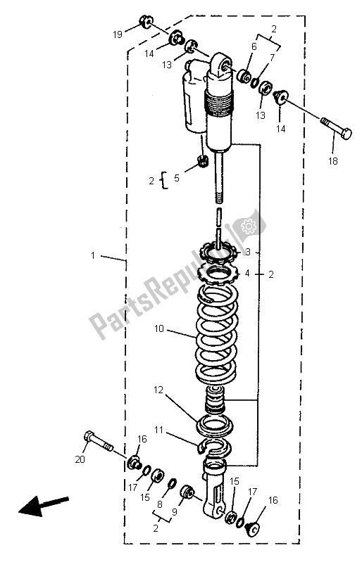 Todas las partes para Suspensión Trasera de Yamaha YZ 250 1996