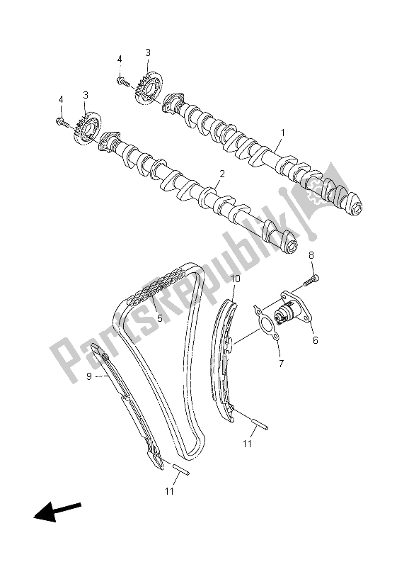 Tutte le parti per il Albero A Camme E Catena del Yamaha YZF R1 1000 2006