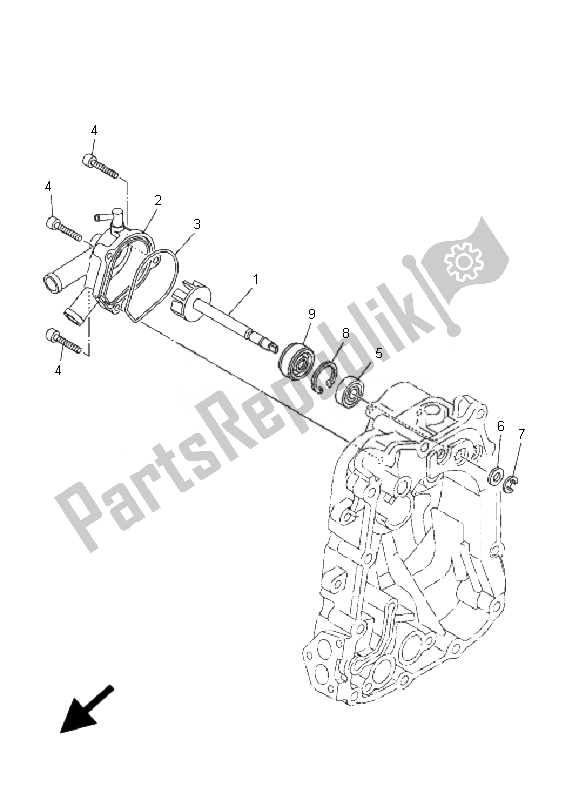 All parts for the Water Pump of the Yamaha YP 400 Majesty 2007