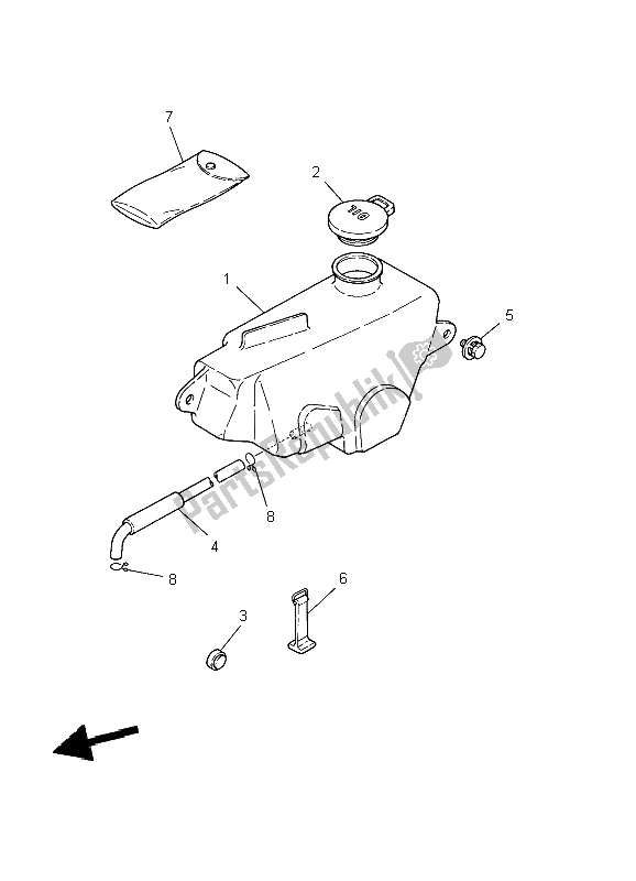 Wszystkie części do Zbiornik Oleju Yamaha PW 80 2009