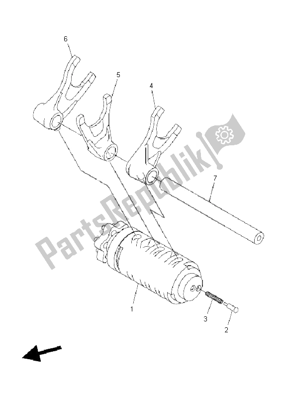 All parts for the Shift Cam & Fork of the Yamaha WR 250X 2011