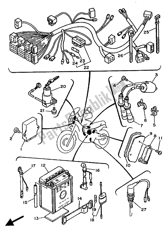 Toutes les pièces pour le électrique 1 du Yamaha XTZ 750 Supertenere 1990