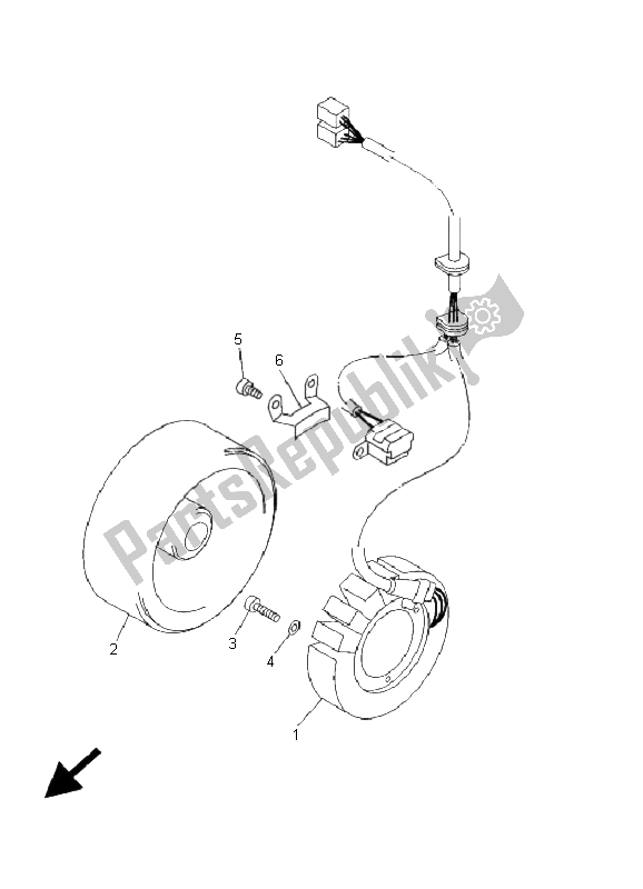 All parts for the Generator of the Yamaha TDM 850 2000