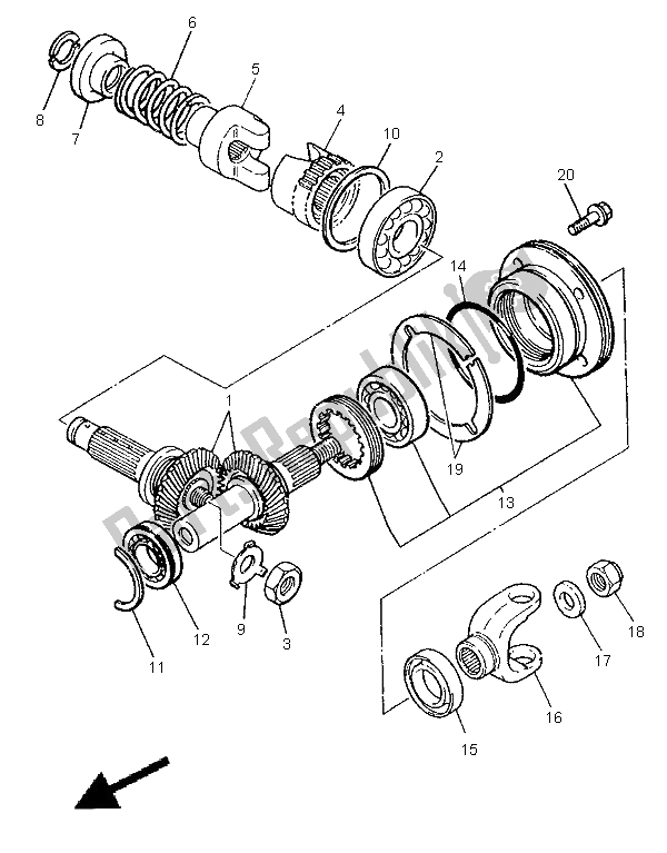 Todas as partes de Engrenagem Motriz Do Meio do Yamaha XJ 900S Diversion 1998